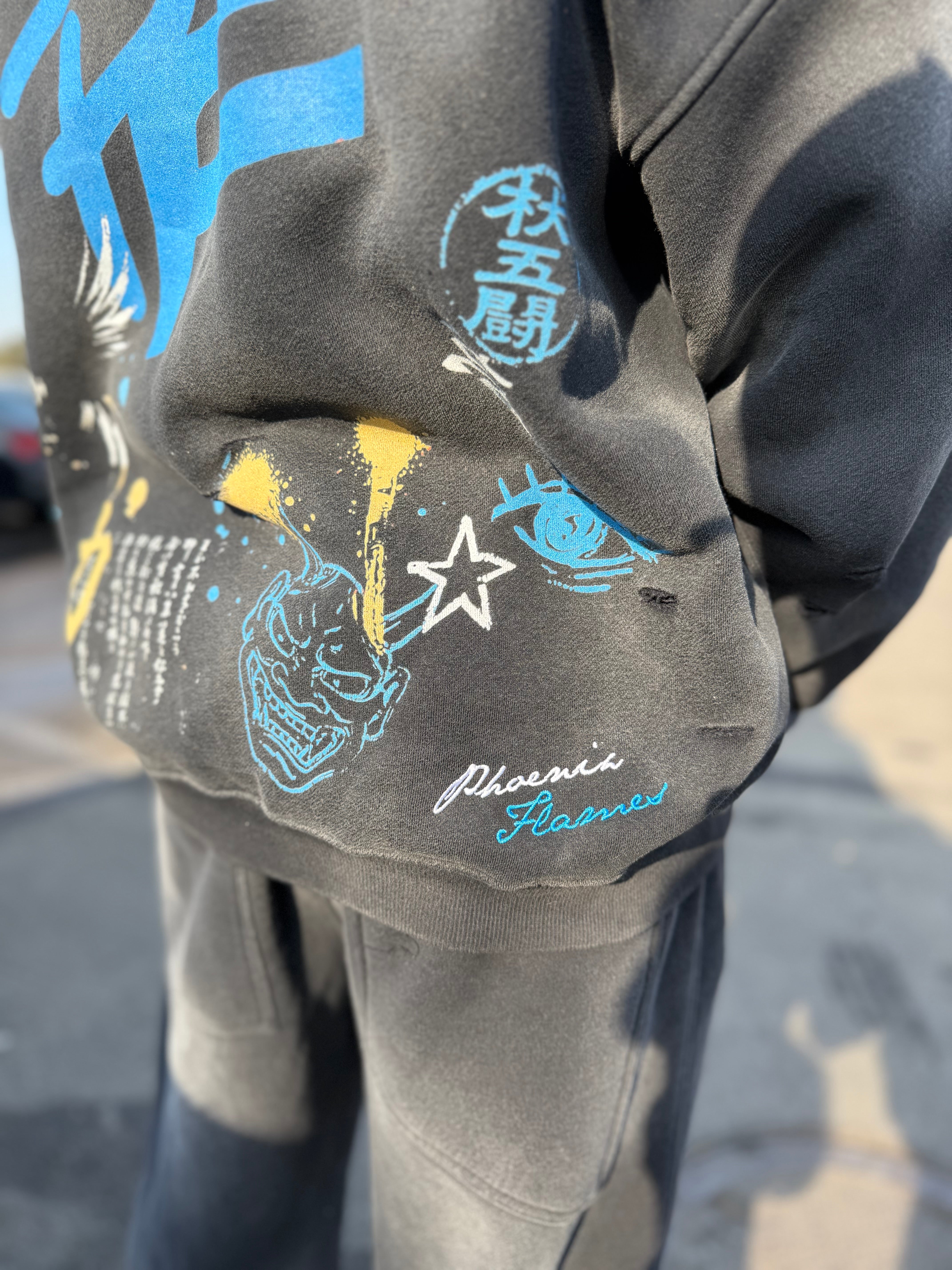 The Japanese Art Jogger Set — Phoenix Flames